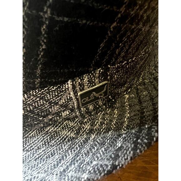Ole Wool & Viscose Black & Gray Plaid Fedora Hat Mens O/S 24” circumference - Picture 4 of 7